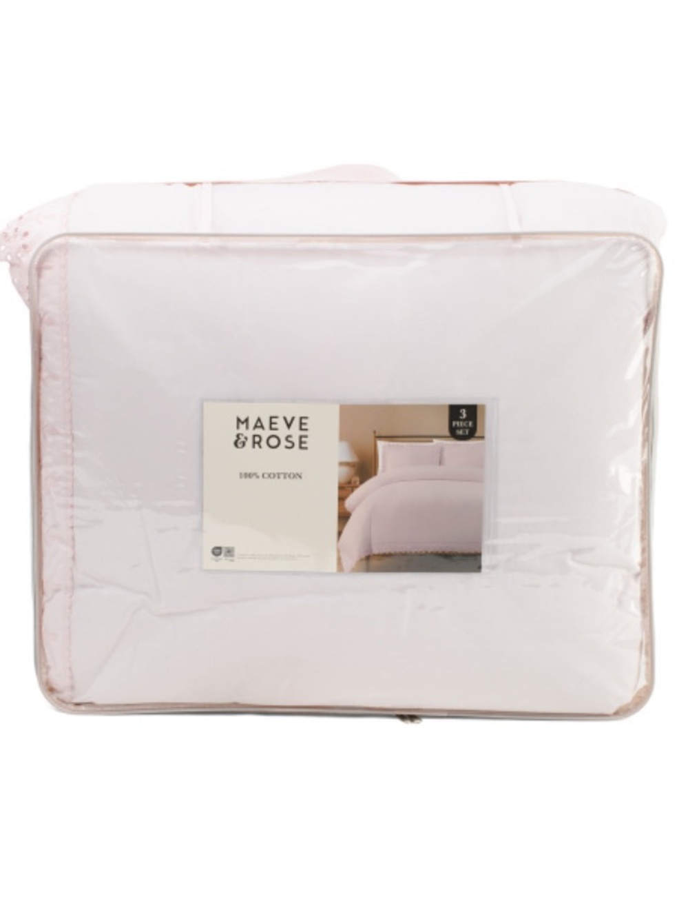 MAUVE AND ROSE Eyelet Comforter Set -Blush Pink